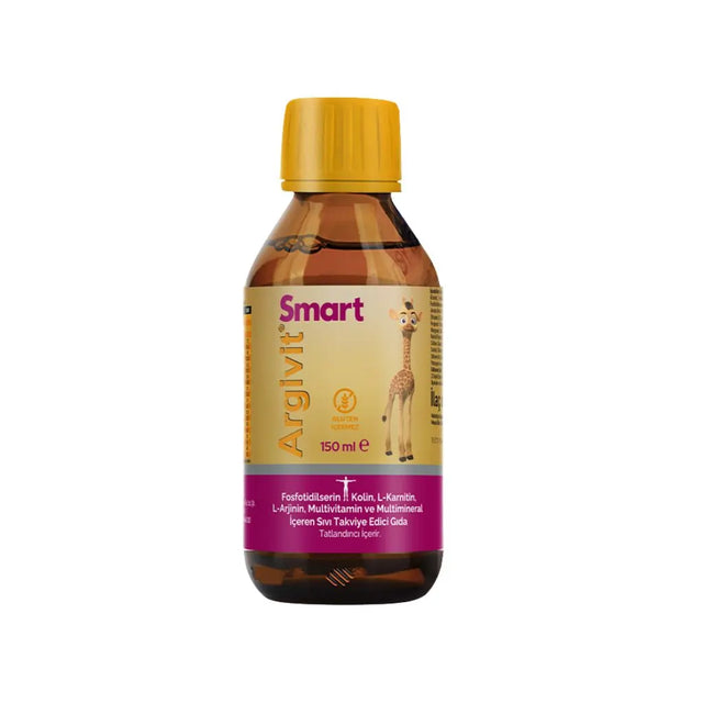 Bottle of Smart Arglavit with a yellow cap on a white background