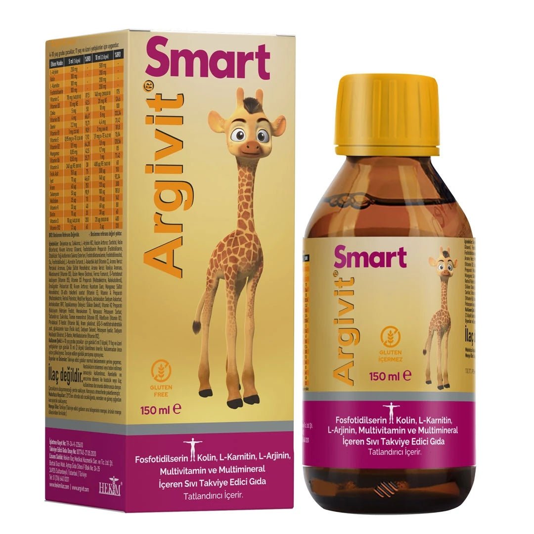 Argivit Smart Syrup 150ml bottle, a liquid vitamin supplement for enhanced health benefits.