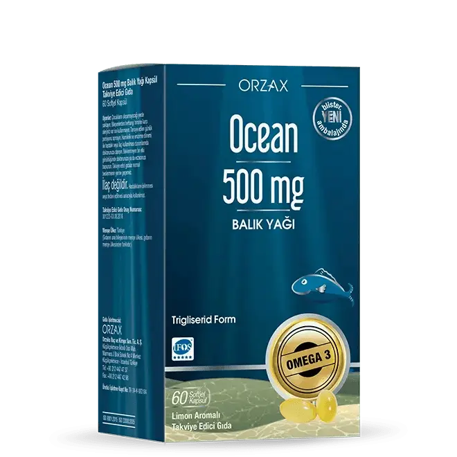 Ocean Plus 500 mg Pure Fish Oil Lemon Flavoured 60 Capsules - Eterik