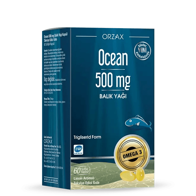 Ocean Plus 500 mg Pure Fish Oil Lemon Flavoured 60 Capsules - Eterik